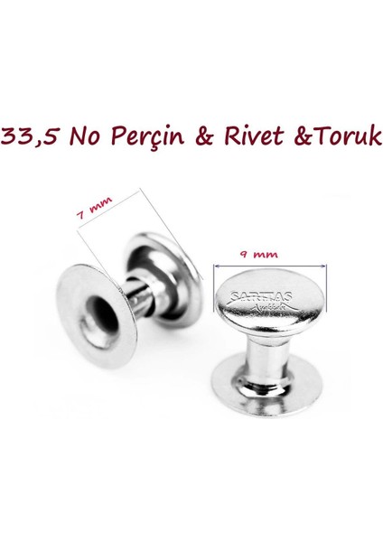 Toptan Perçin 33,5no Iki Taraf Kafa 2000 Adet (Leathercraft, Deri Hobi) Siyah Nikel fiyatları