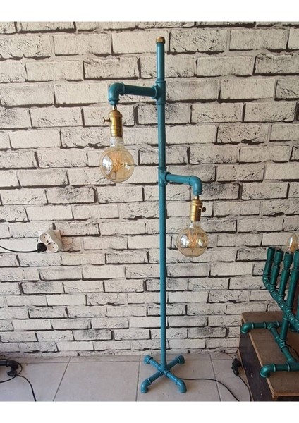 Şık Mavi Borudan Dekoratif Salon Lambası, Modern ve Ferah Ortamlar Için Tasarım