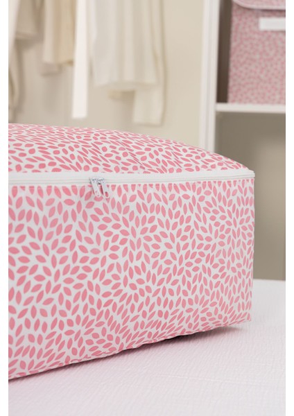 3'lü Pembe Büyük Boy Pudra Yaprak Baskılı Baza Altı Yastık Yorgan Kazak Seti fırsatları