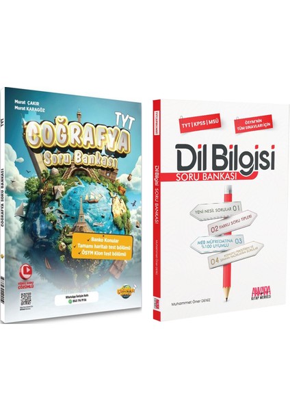 Tyt Coğrafya ve Akm Dil Bilgisi Soru Bankası Seti 2 Kitap