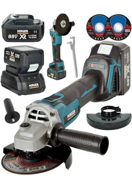 88W 10AH Kömürsüz Motor Çift Akülü Taşlama Spiral Makinesi