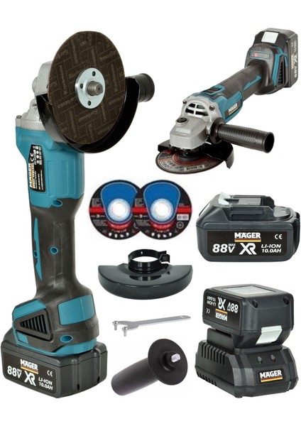 88W 10AH Kömürsüz Motor Çift Akülü Taşlama Spiral Makinesi fırsatları