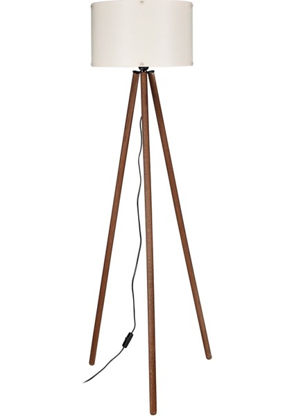 Bej Ahşap Ayaklı Modern Lambader, Şık ve Şık Aydınlatma Seçeneği