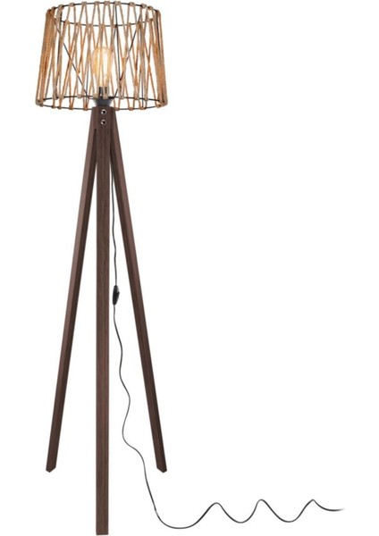 Ceviz Ayaklı ve Siyah Halat Detaylı Şapka Tasarımlı Modern Lambader modelleri