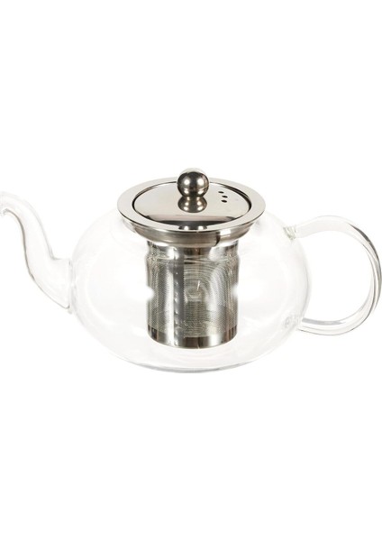 Cam Bitki Çayı Demliği 600 Ml, Çelik Süzgeçli, Şık ve Kullanışlı Tasarım