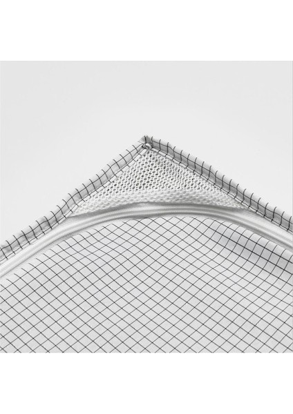 Bölmeli Saklama Kutusu, 34X51X28 Cm, Gri-Beyaz Kareli, Düzenleyici Hurç fırsatları