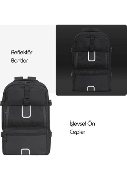 Explor Eco MCE-1205 34L El Bagajı Seyahat Sırt Çantası, 17.3 Inç Laptop Sırt Çantası, Su Geçirmez Kabin Boy Sırt Çantası, Çevre Dostu, Reflektörlü Hafta Sonu Çantası fiyatları