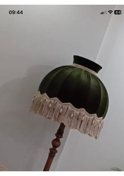 Yeşil ve Siyah Ikili Püsküllü Modern Lambader Seti