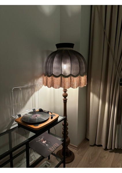 Yeşil ve Siyah Ikili Püsküllü Modern Lambader Seti