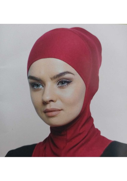 Boyunluklu Bone , Spor Bone , Hijab , Tesettür, Siyah , Geçmeli Hazır Bone