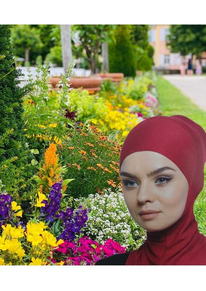 Boyunluklu Bone , Spor Bone , Hijab , Tesettür, Siyah , Geçmeli Hazır Bone