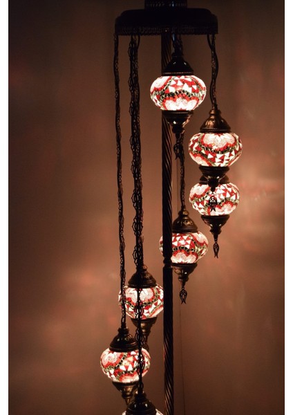 Renkli El Işi Camlı Mozaikli Ayaklı ve Köşe Dekoratif Lambader Modeli 18 modelleri