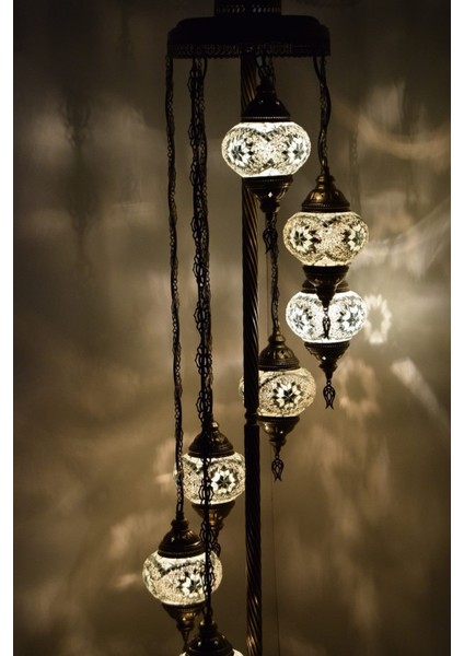 Şık Çoklu Elişi Lambader, Camlı Mozaik Ayaklı ve Köşe Dekoratif Aydınlatma fiyatları