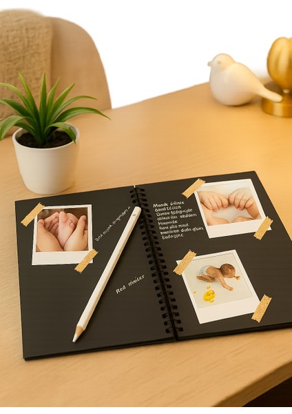 Siyah Kalın Yapraklı Defter 10 Yaprak 20 Sayfa, A5 Fotoğraf Albümü - Siyah Yapraklı Anı Defteri fiyatları