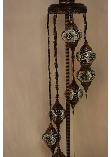 Yeşil Çoklu Elişi Sarkıt Camlı Mozaik Dekoratif Lambader Model 10 fiyatları
