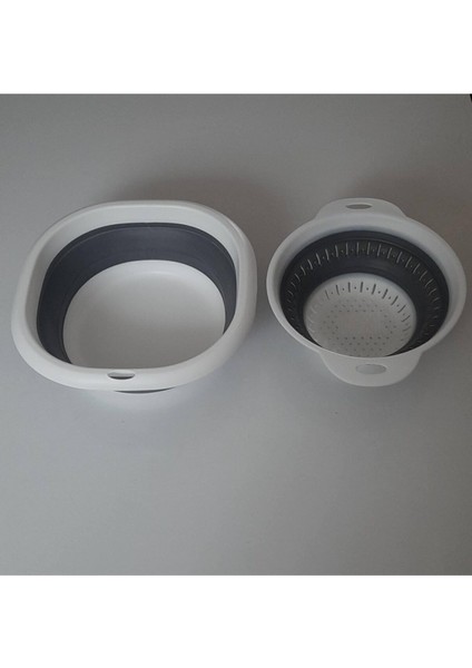 Katlanır Leğen ve Yuvarlak Süzgeç Seti, Pratik ve Kullanışlı Iki Parça