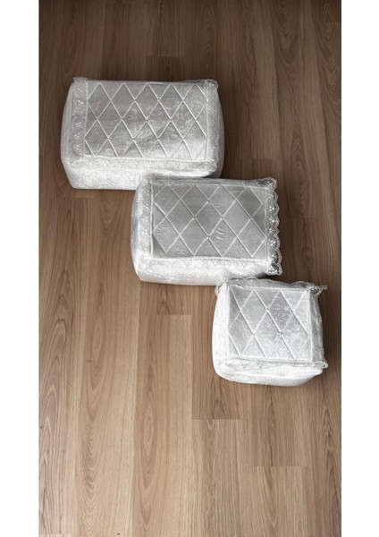 Inci Işlemeli Kadife Çeyizlik 3'lü Bohça Seti, Nişan ve Düğün Için Mükemmel Seçim fiyatları