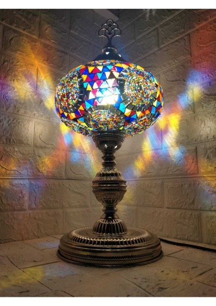 El Yapımı Büyük Boy Mozaik Masa Lambası, Parlak Nikel ve Gümüş Renkli Özel Dekoratif Ürün fiyatları