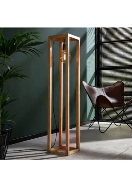 Doğal Çam Ahşap Lambader, Sıcak Kahverengi Renkli Ev Aydınlatması