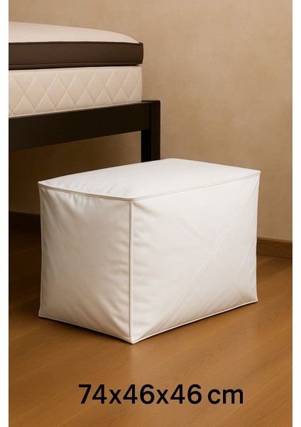 Baza Altı Organizer Hurç, Beyaz, 74X46X46 Cm, Pratik ve Şık Saklama Çözümü