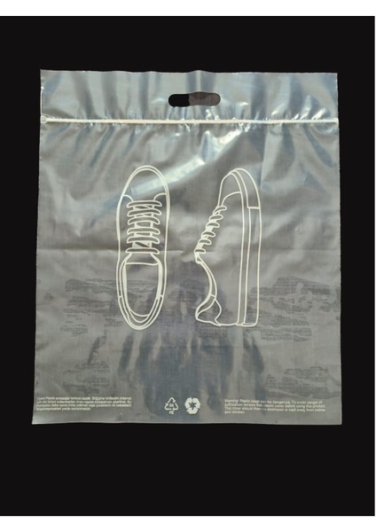 6 Adet Kilitli Şeffaf Ayakkabı Poşeti Düzenleme Saklama Poşeti Organizer Poşet 44X51 cm