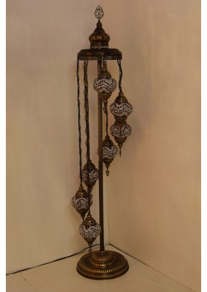 Turuncu Çoklu Elişi Mozaik Ayaklı Dekoratif Köşe Lambası fırsatları