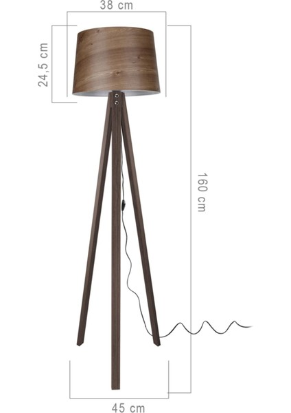 Şık Ceviz Ayaklı Ağaç Desenli Lambader, Modern ve Sıcak Atmosfer Için Ideal fırsatları