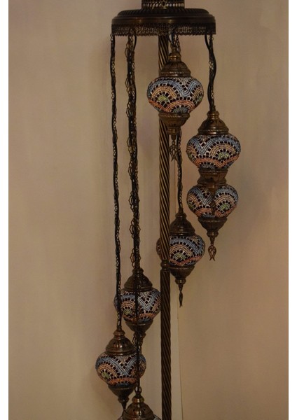 Renkli Elişi Camlı Mozaik Ayaklı Dekoratif Köşe Lambası, Şık ve Modern Tasarım fırsatları