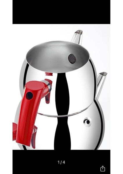 Çelik Küre Çaydanlık, Orta Boy, Kendinden Süzgeç, Beyaz Renk fiyatları