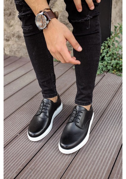 MD003 Dbt Classica Pelle Di Cuoio Erkek Ayakkabı Sıyah