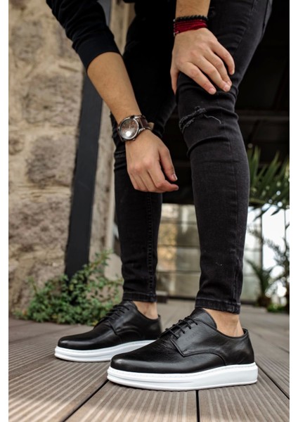 MD003 Dbt Classica Pelle Di Cuoio Erkek Ayakkabı Sıyah
