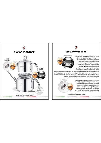 Renkli Çelik Çaydanlık Takımı, Şık ve Dayanıklı, Sülale Boyu Xl, Sofram Soft fırsatları