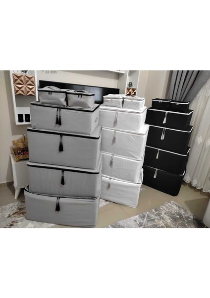 Şık 6'lı Beyaz Püsküllü Hurç Seti, Zarif ve Kullanışlı Ev Aksesuarı