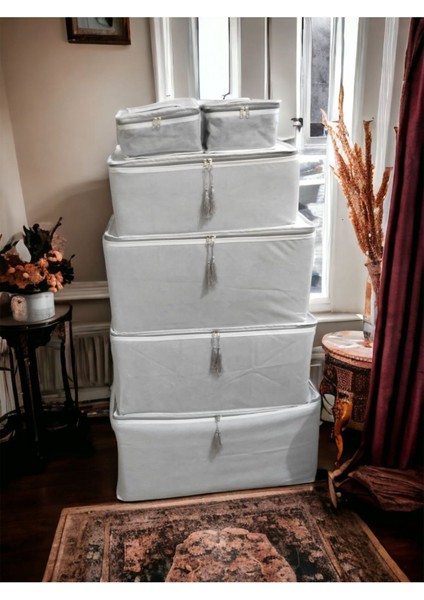 Şık 6'lı Beyaz Püsküllü Hurç Seti, Zarif ve Kullanışlı Ev Aksesuarı fiyatları