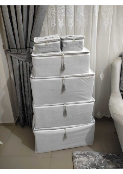 Şık 6'lı Beyaz Püsküllü Hurç Seti, Zarif ve Kullanışlı Ev Aksesuarı modelleri