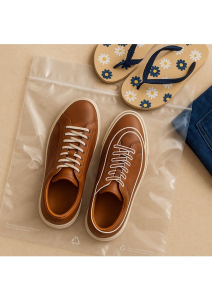 3 Adet Kilitli 45X52 cm Ayakkabı Saklama Poşeti Düzenleyici Poşet Ayakkabı Organizer Poşeti