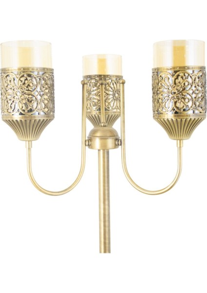 Şık 3'lü Papatya Model Eskitme Kaplamalı Bal Camlı Lambader Beyaz fiyatları