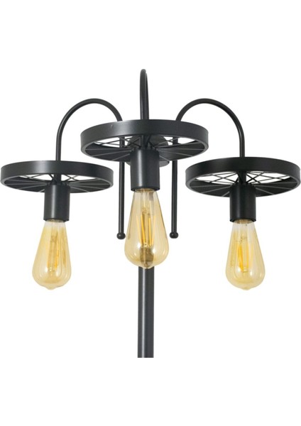 Şık ve Özel Tasarım 3'lü Siyah ve Beyaz Metal Lambader Seti modelleri