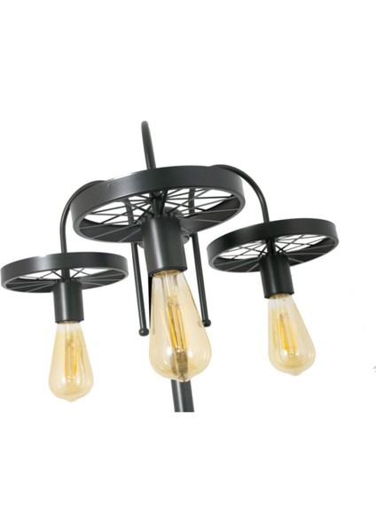 Şık ve Özel Tasarım 3'lü Siyah ve Beyaz Metal Lambader Seti indirimleri
