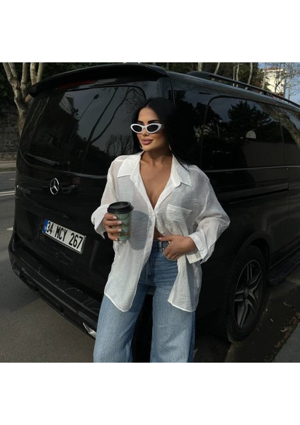Ince Oversize Salaş Cepli Kadın Gömlek fiyatları