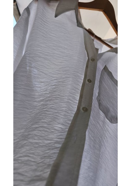 Ince Oversize Salaş Cepli Kadın Gömlek