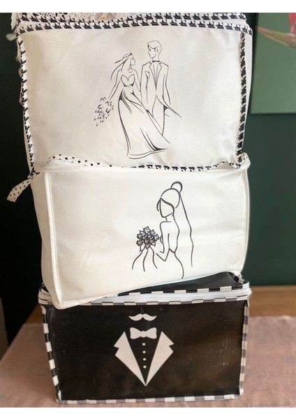 Şık Çeyizlik Gelin Damat Bohça Seti, Nişan ve Düğün Için Özel Tasarım