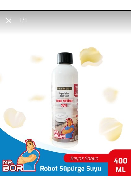 Akıllı Robot Süpürge Suyu 400 ml Beyaz Sabun fiyatları
