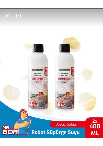 Akıllı Süpürge Suyu 400 ml Beyaz Sabun x 2 Adet