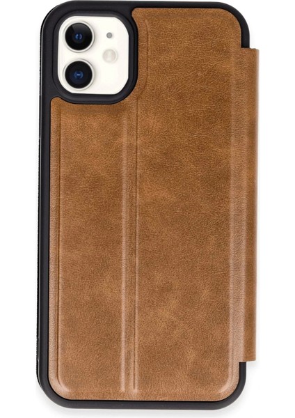 Newface iPhone 11 Kılıf Flip Cover - Taba