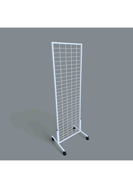 : 60X190 cm Tel Pano Stant Tekerlekli (Beyaz) Çorap Standı, Aksesuar Standı, Telefon Standı, Bijuteri Stand fiyatları