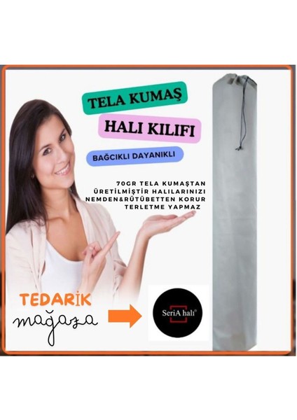 2 Adet Tela Kumaş Halı Hurcu, 4m² Için Bağcıklı ve Şık Tasarım