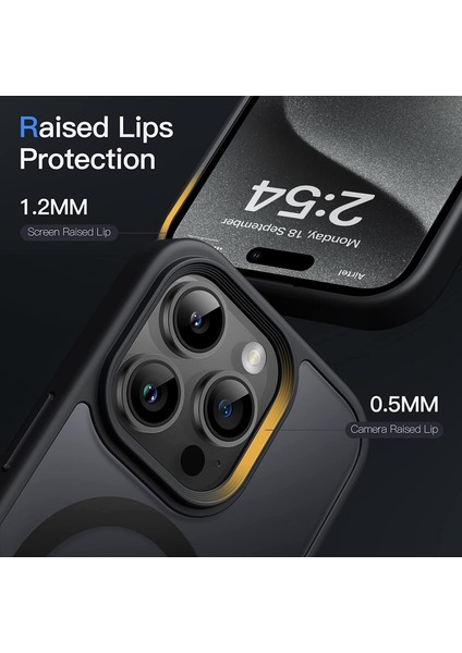 iPhone 15 Pro Uyumlu Kamera Korumalı Magsafe Wireless Şarj Özellikli Mat Silikon Kılıf
