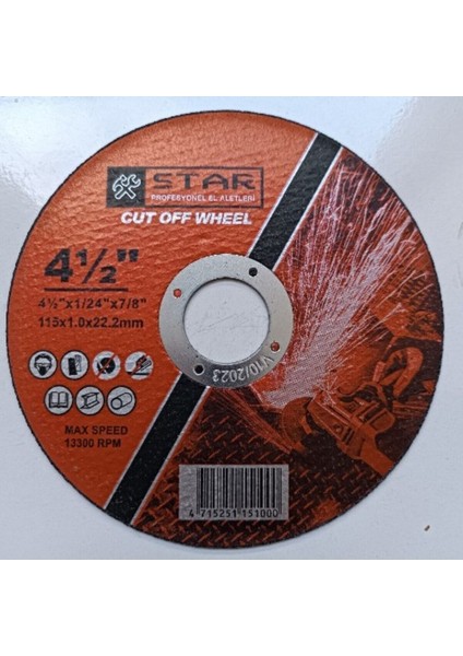 Inox Metal Kesici Disk 115 Mm, 10 Adet, Yüksek Performans ve Dayanıklılık Sağlar