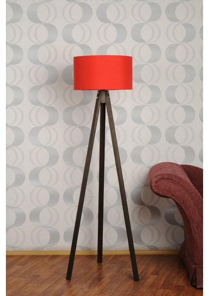 3 Ayaklı Ceviz Lambader, Zarif Bordo Şapka Tasarımı